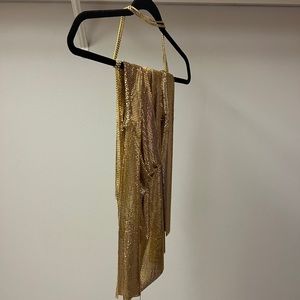 shinygal gold metal dress